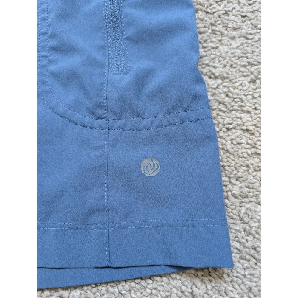 Apana Athletic Shorts Women Size S Blue Lightweight Zipper Pockets Activewear